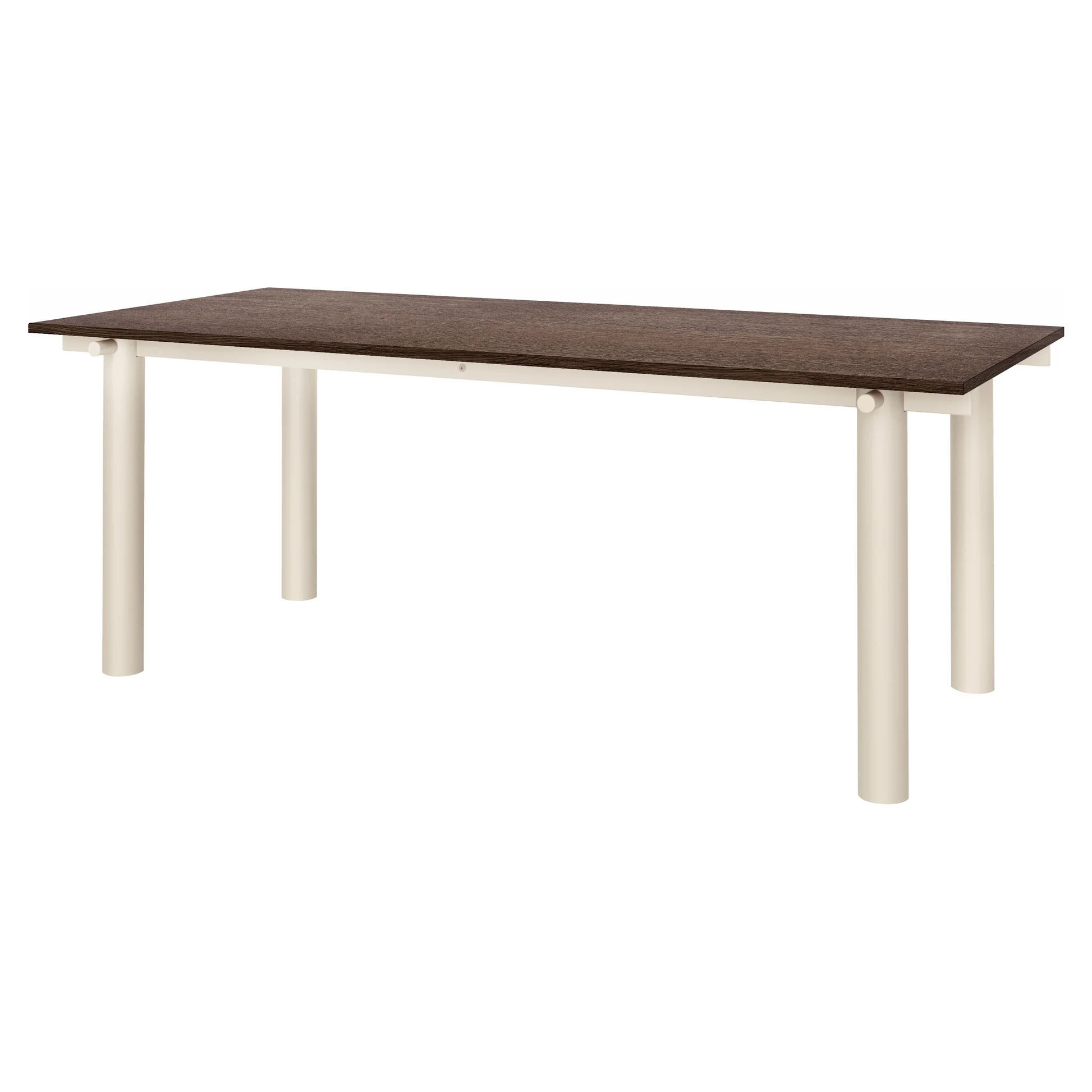 Atura Dining Table - Light Cashmere Base, Dark Stained Oak Tabletop - Image 4