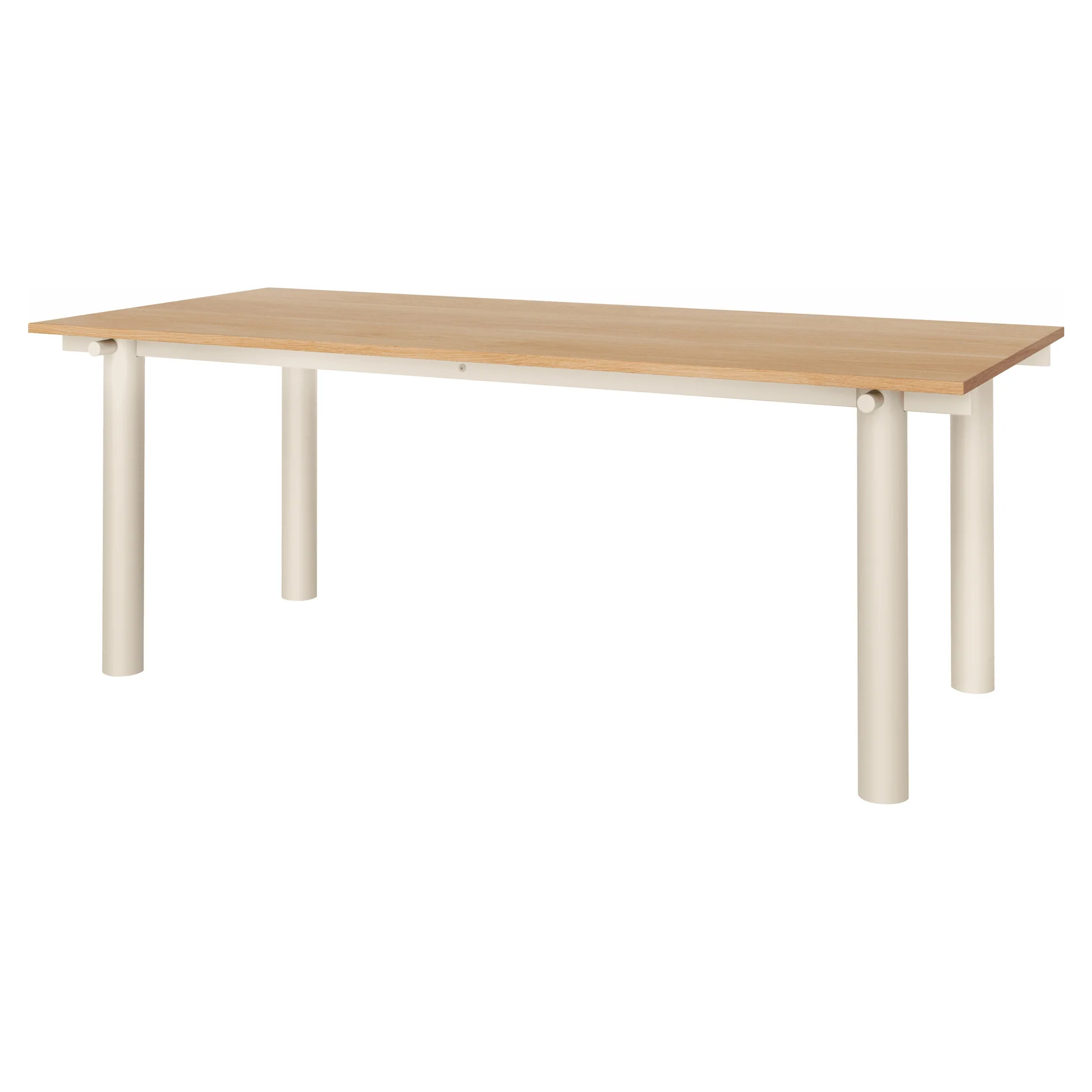 Atura Dining Table - Light Cashmere Base, Natural Oak Tabletop - Image 4