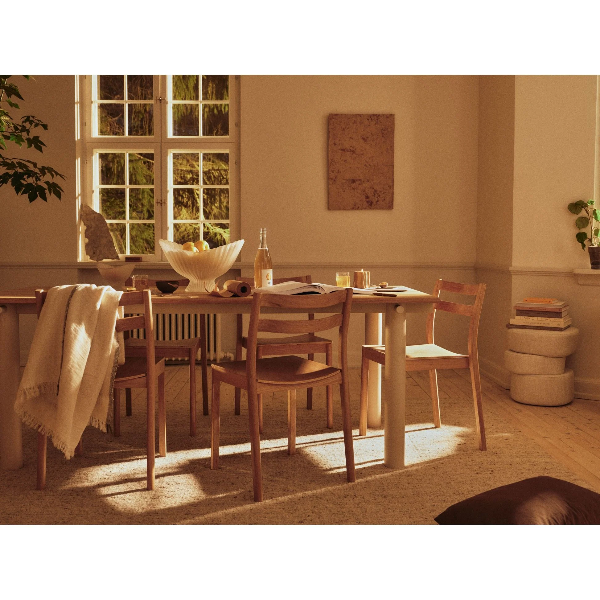 Atura Dining Table - Light Cashmere Base, Natural Oak Tabletop - Image 5