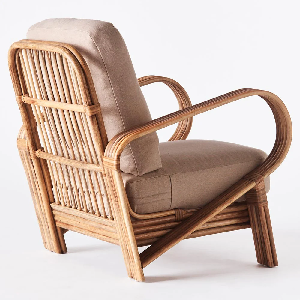 Bamboo Lounge Chair - Beige - Image 4
