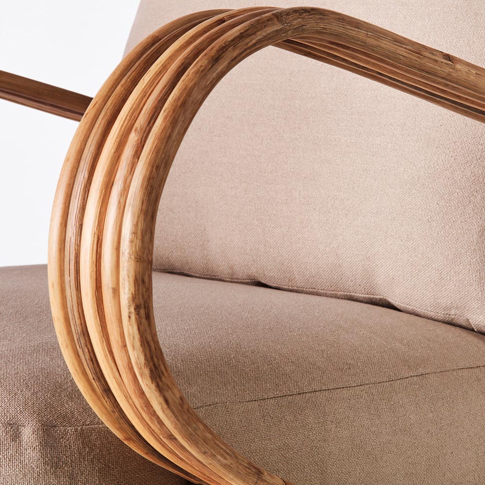 Bamboo Lounge Chair - Beige - Image 5