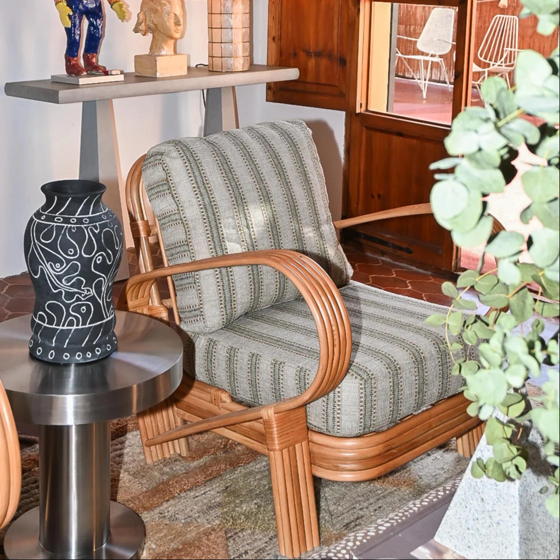 Bamboo Lounge Chair - Green - Image 5