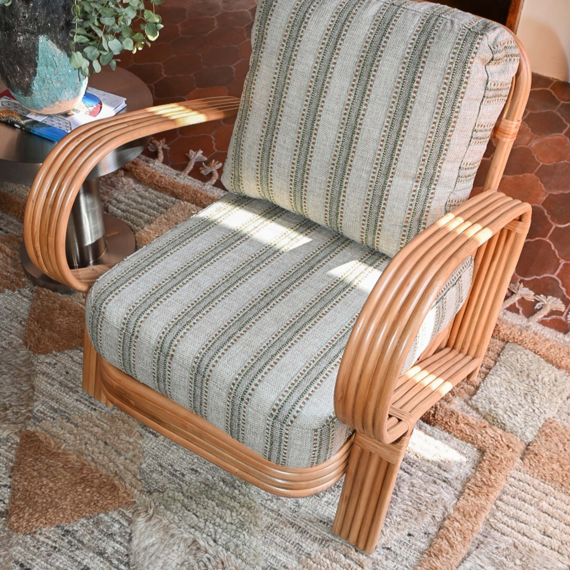 Bamboo Lounge Chair - Green - Image 7