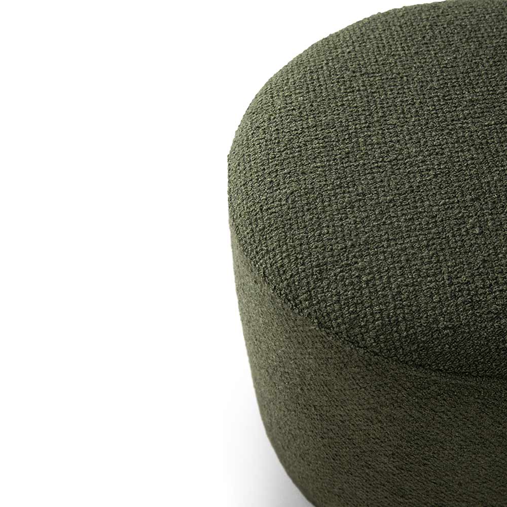Barrow Round Pouf 15.5"W - Pine Green - Image 2