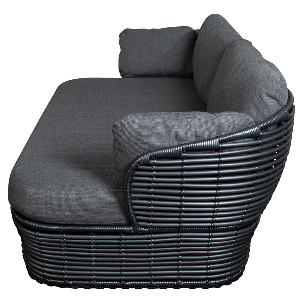 Basket 2 Seater Sofa - Gray Cushions, Graphite Weave Base - Image 3