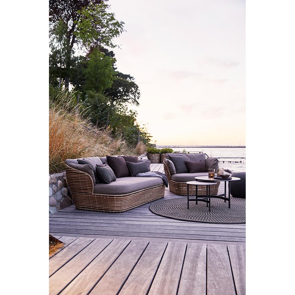 Basket 2 Seater Sofa - Gray Cushions, Graphite Weave Base - Image 6