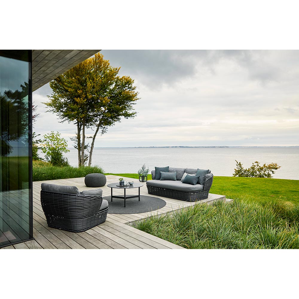 Basket 2 Seater Sofa - Gray Cushions, Graphite Weave Base - Image 8
