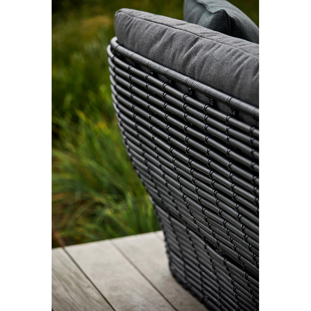 Basket 2 Seater Sofa - Taupe Cushions, Natural Weave Base - Image 5