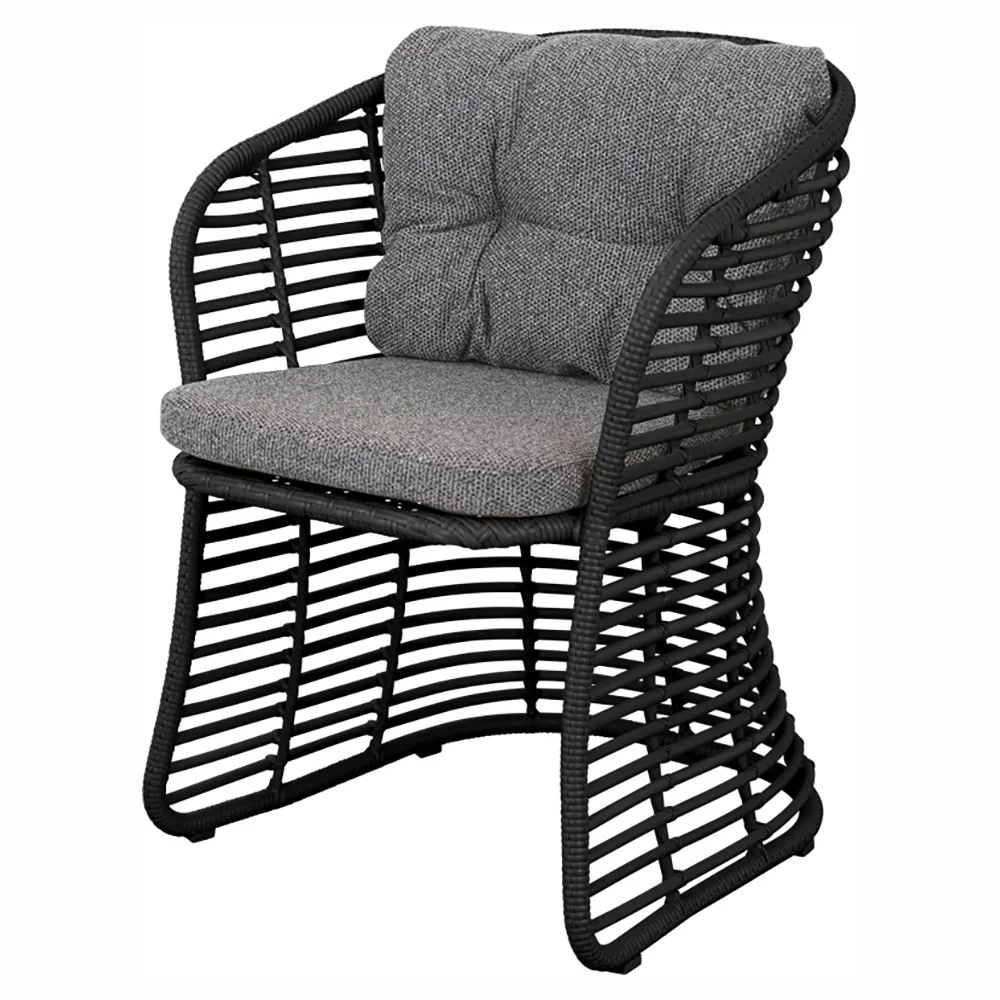 Basket Chair - Dark Gray Cushions, Graphite Weave Frame