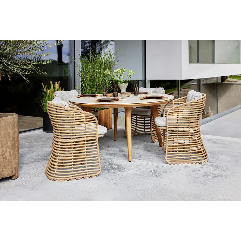 Basket Chair - Dark Gray Cushions, Graphite Weave Frame - Image 3
