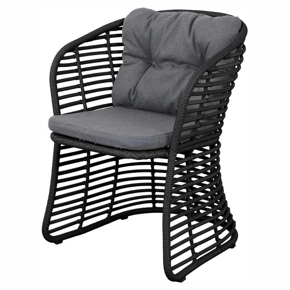 Basket Chair - Gray Airtouch Cushions, Graphite Weave Frame