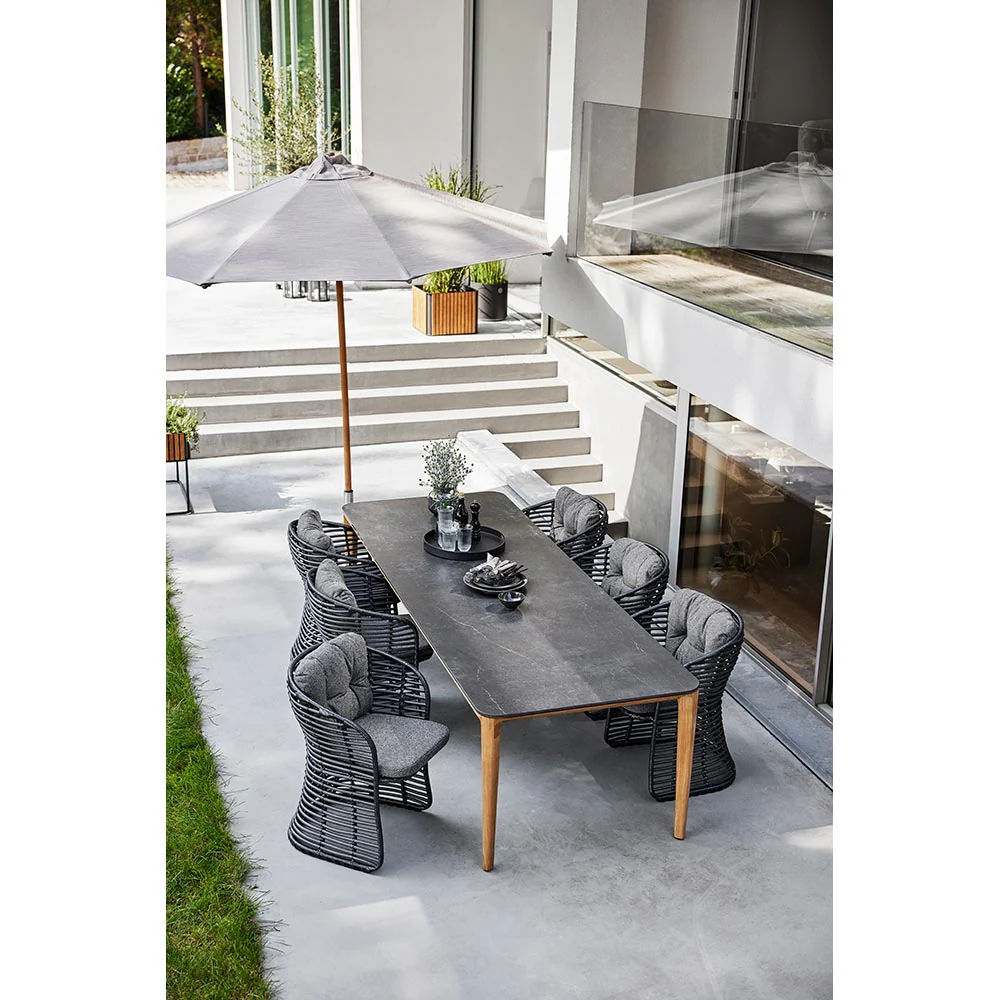 Basket Chair - Gray Airtouch Cushions, Graphite Weave Frame - Image 6
