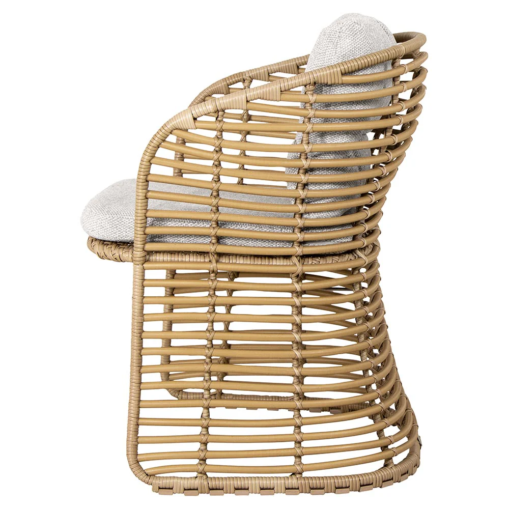 Basket Chair - Light Brown Wove Cushions, Natural Weave Frame - Image 2