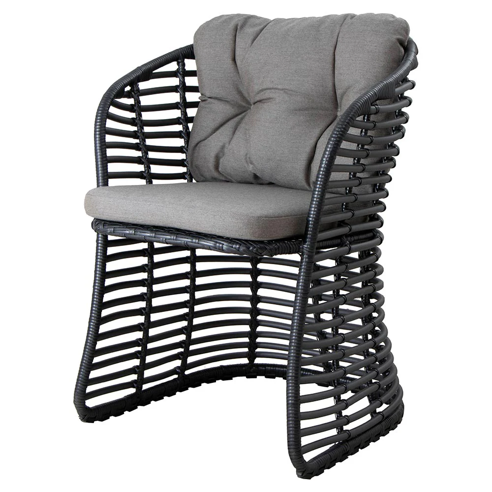 Basket Chair - Taupe Cushions, Graphite Weave Frame
