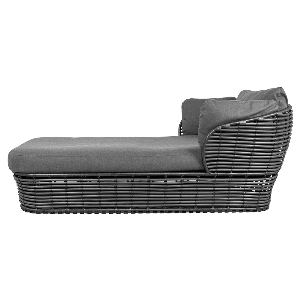 Basket Daybed - Gray Cushions, Graphite Weave Base - Image 2