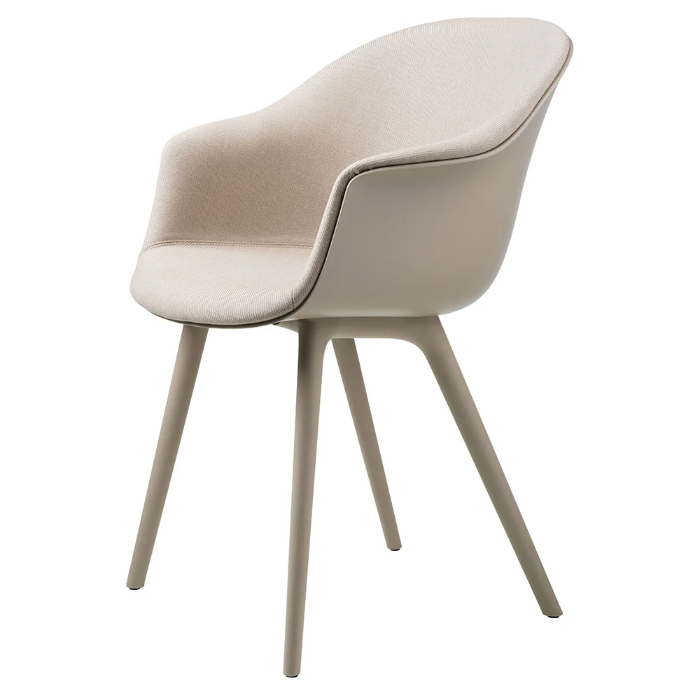Bat Front Upholstered Dining Chair - Plastic Base - Image 2