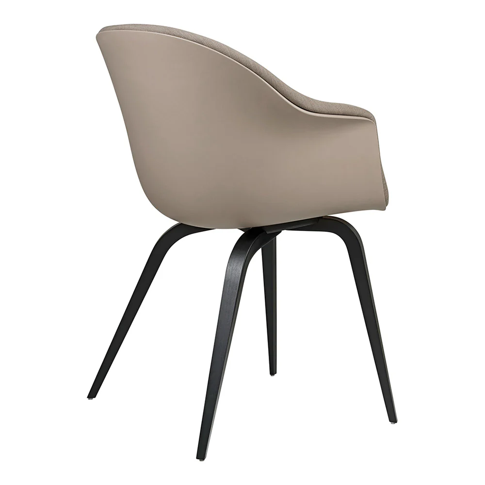 Bat Front Upholstered Dining Chair - Wood Base - Image 2