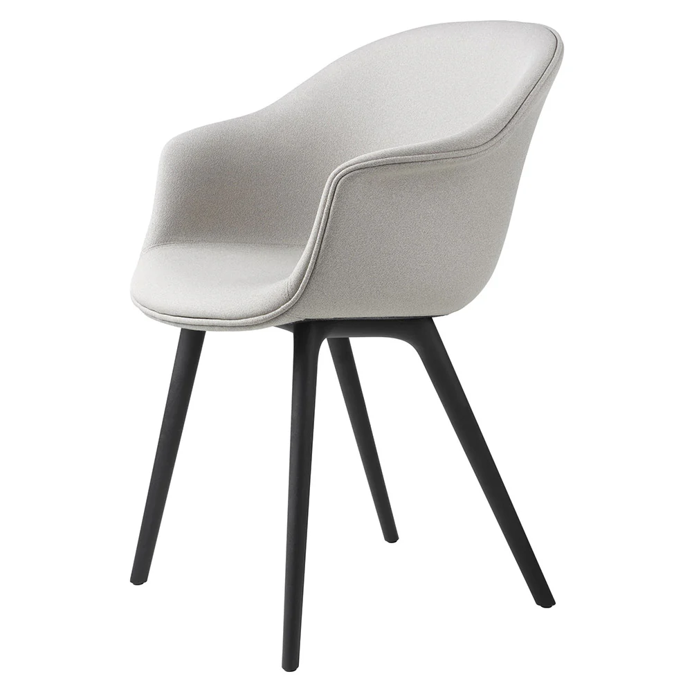 Bat Fully Upholstered Dining Chair - Black Plastic Base - Image 2