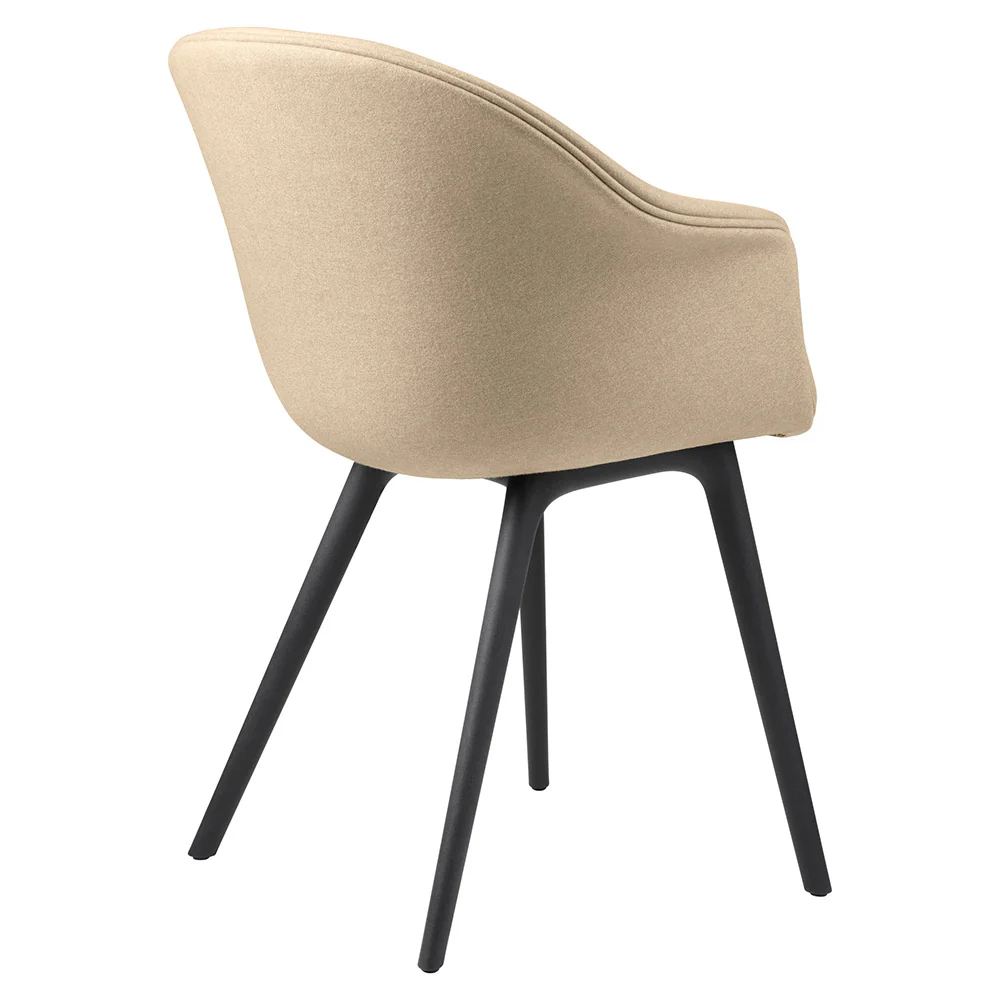Bat Fully Upholstered Dining Chair - Black Plastic Base - Image 3