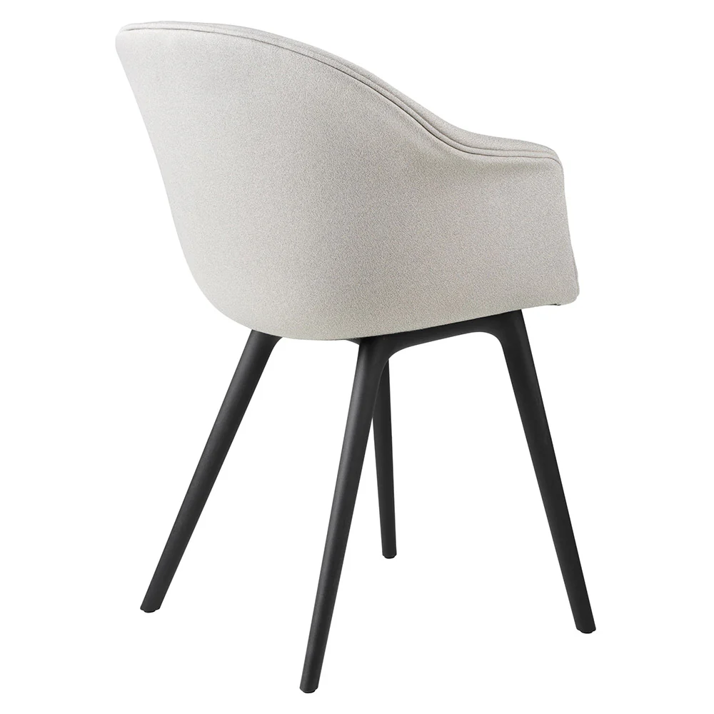 Bat Fully Upholstered Dining Chair - Black Plastic Base - Image 4