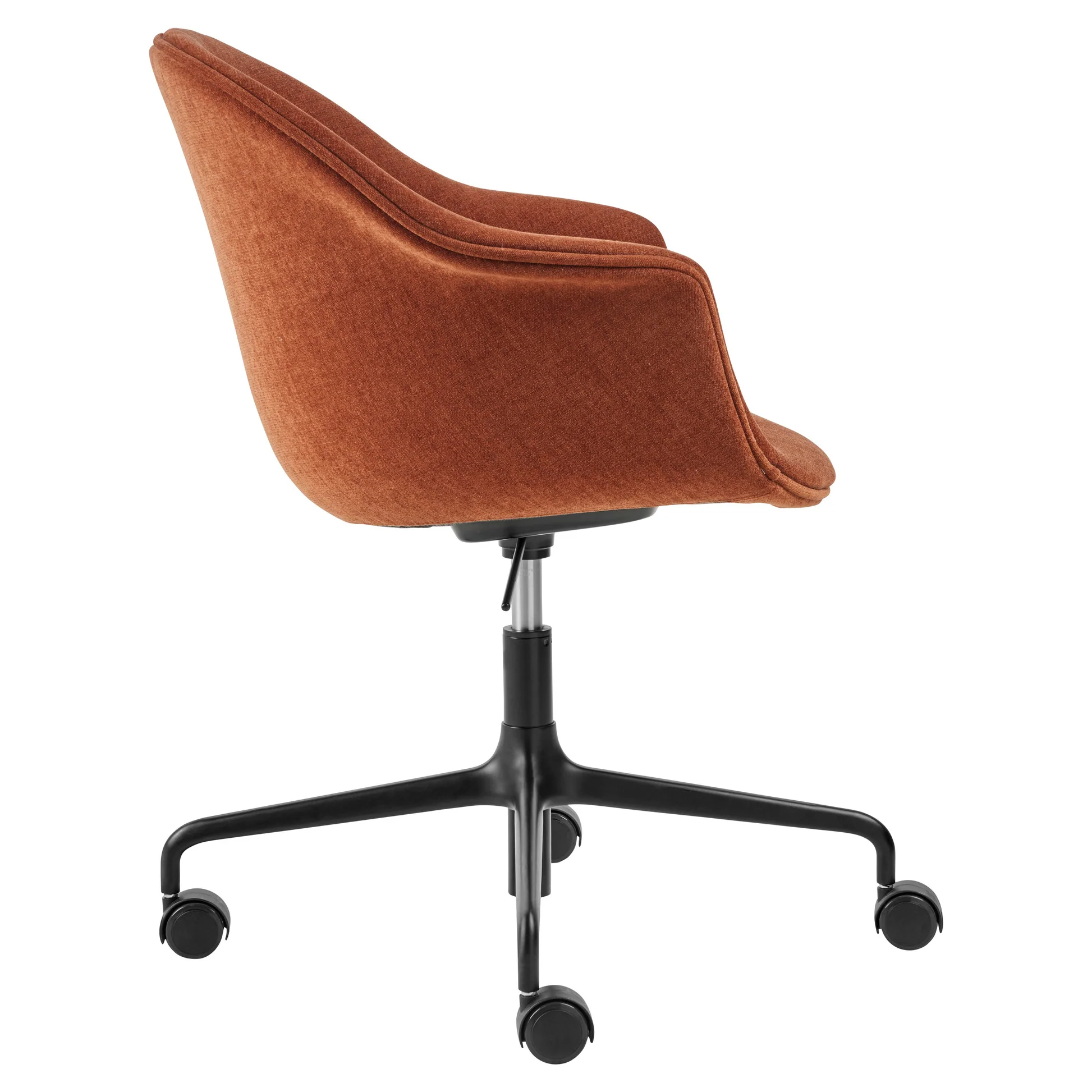 Bat Fully Upholstered Meeting Chair - Height Adjustable with Castors - Image 2