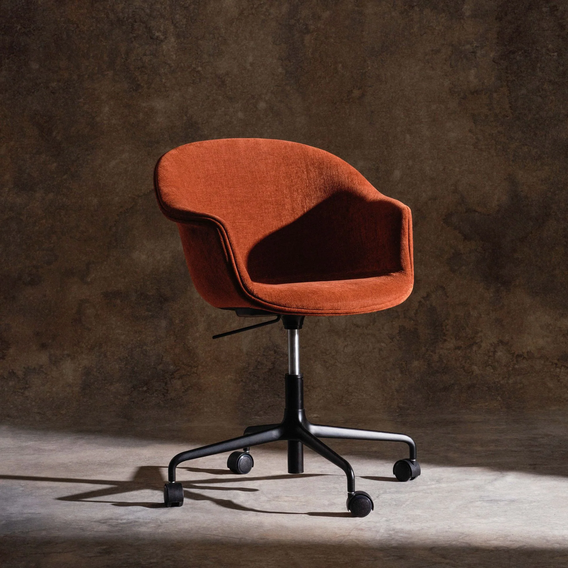 Bat Fully Upholstered Meeting Chair - Height Adjustable with Castors - Image 5
