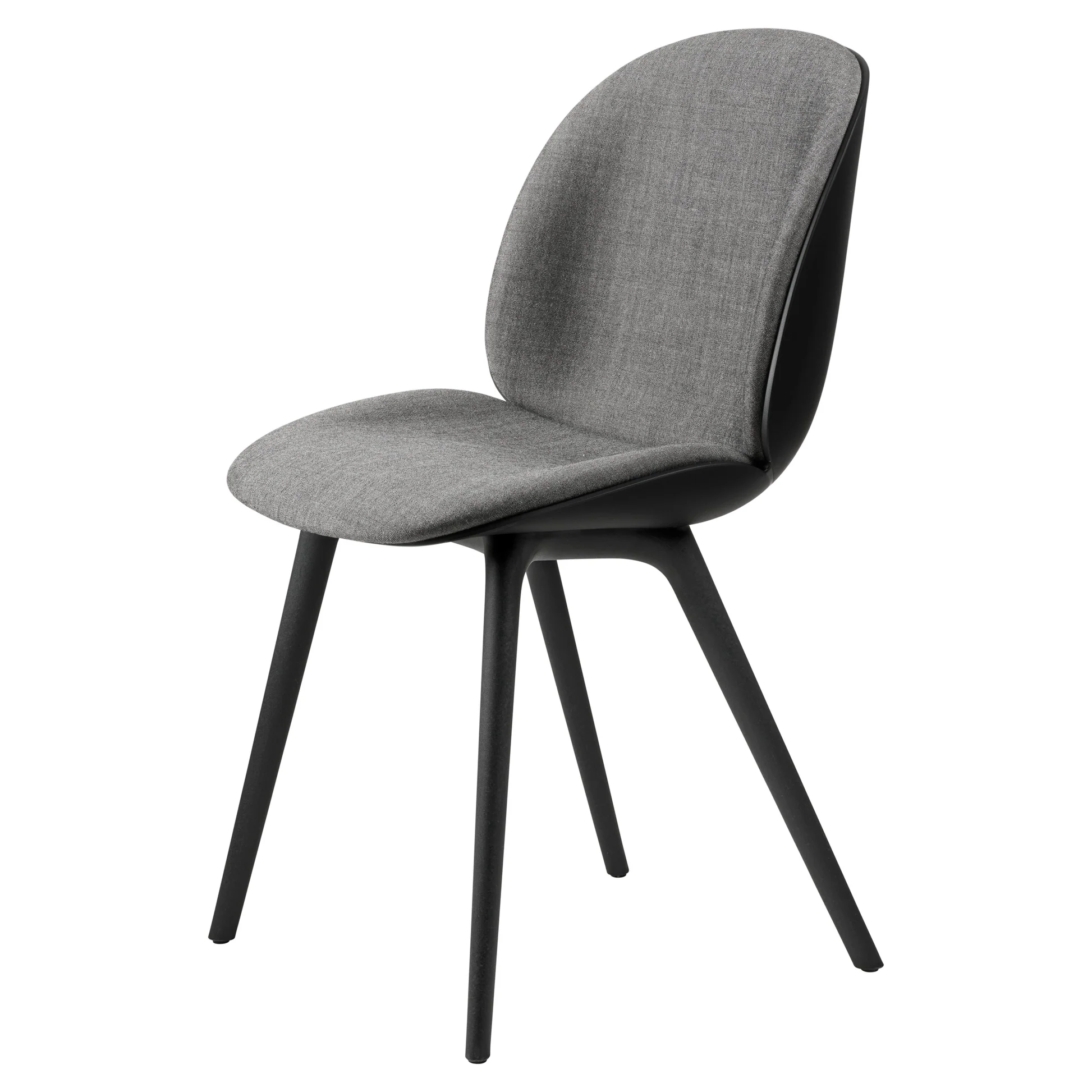 Beetle Dining Chair - Front Upholstered, Black Plastic Base - Image 2