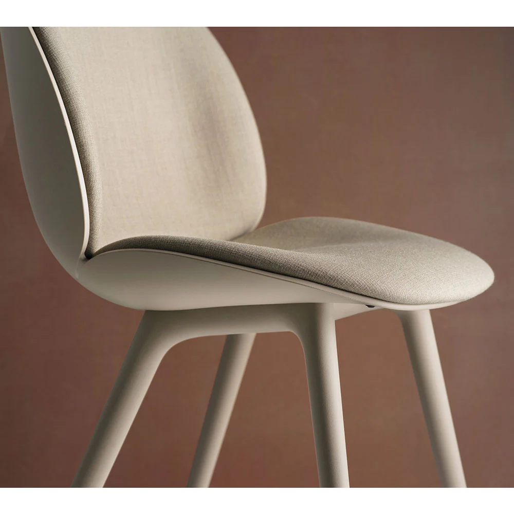 Beetle Front Upholstered Dining Chair - Plastic Base, Monochrome - Image 3