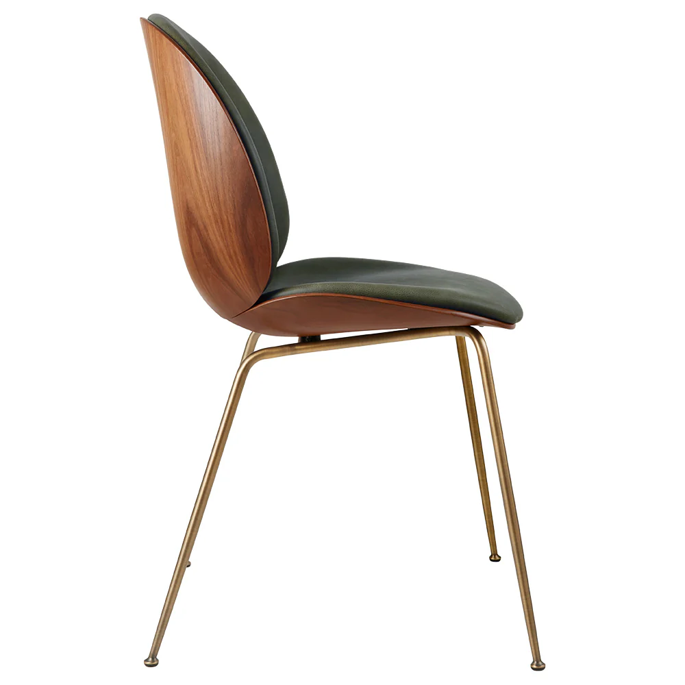 Beetle Front Upholstered Dining Chair - Veneer Shell, Conic Base - Image 6