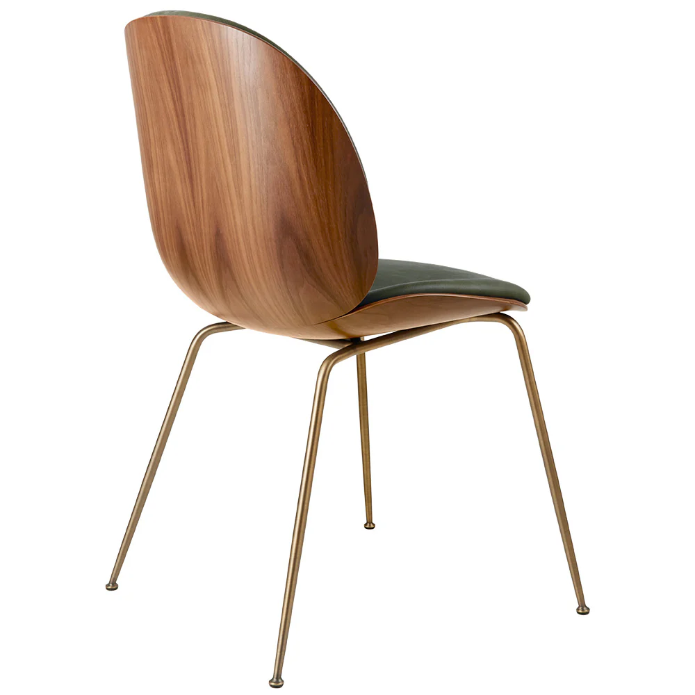 Beetle Front Upholstered Dining Chair - Veneer Shell, Conic Base - Image 8