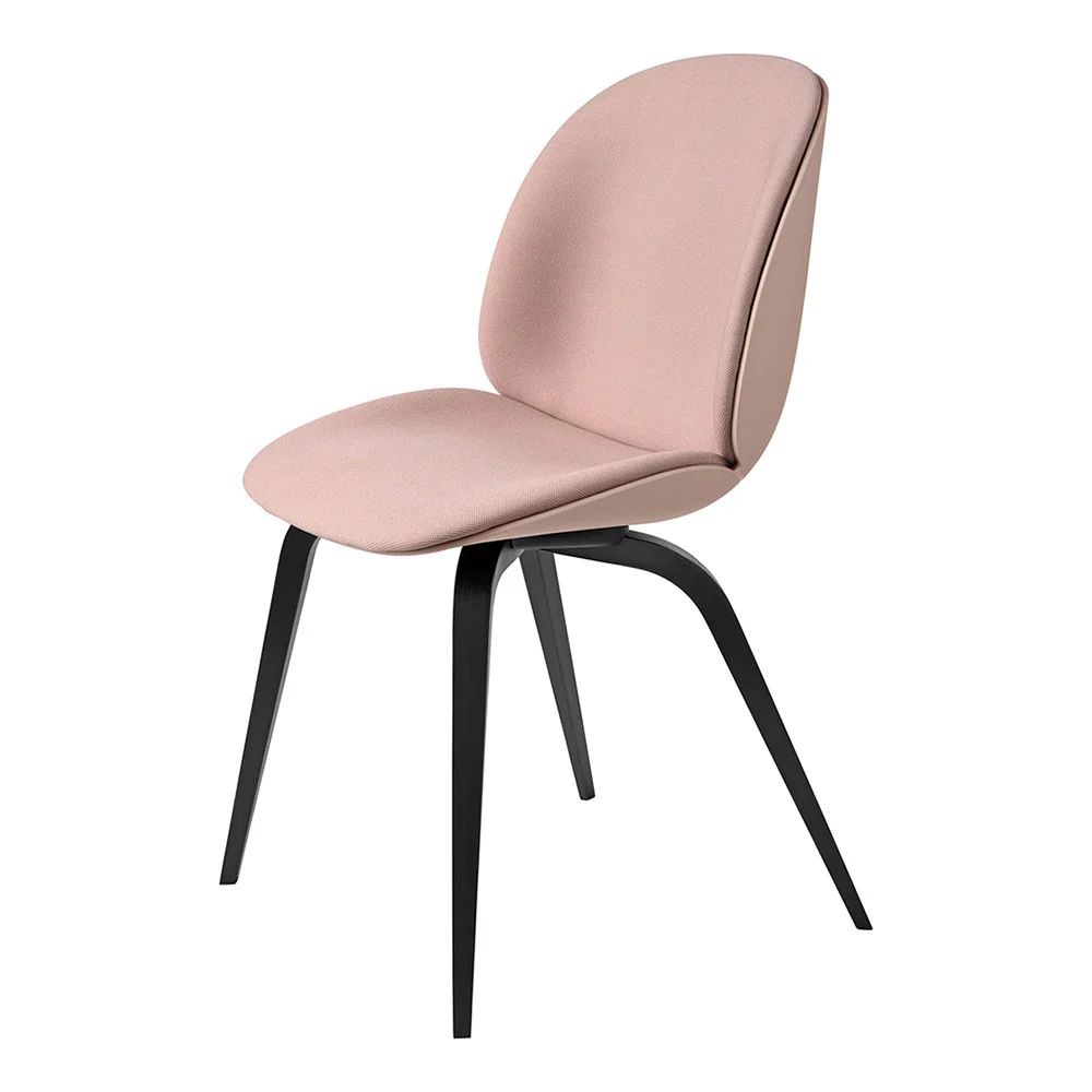Beetle Front Upholstered Dining Chair - Wood Base - Image 2