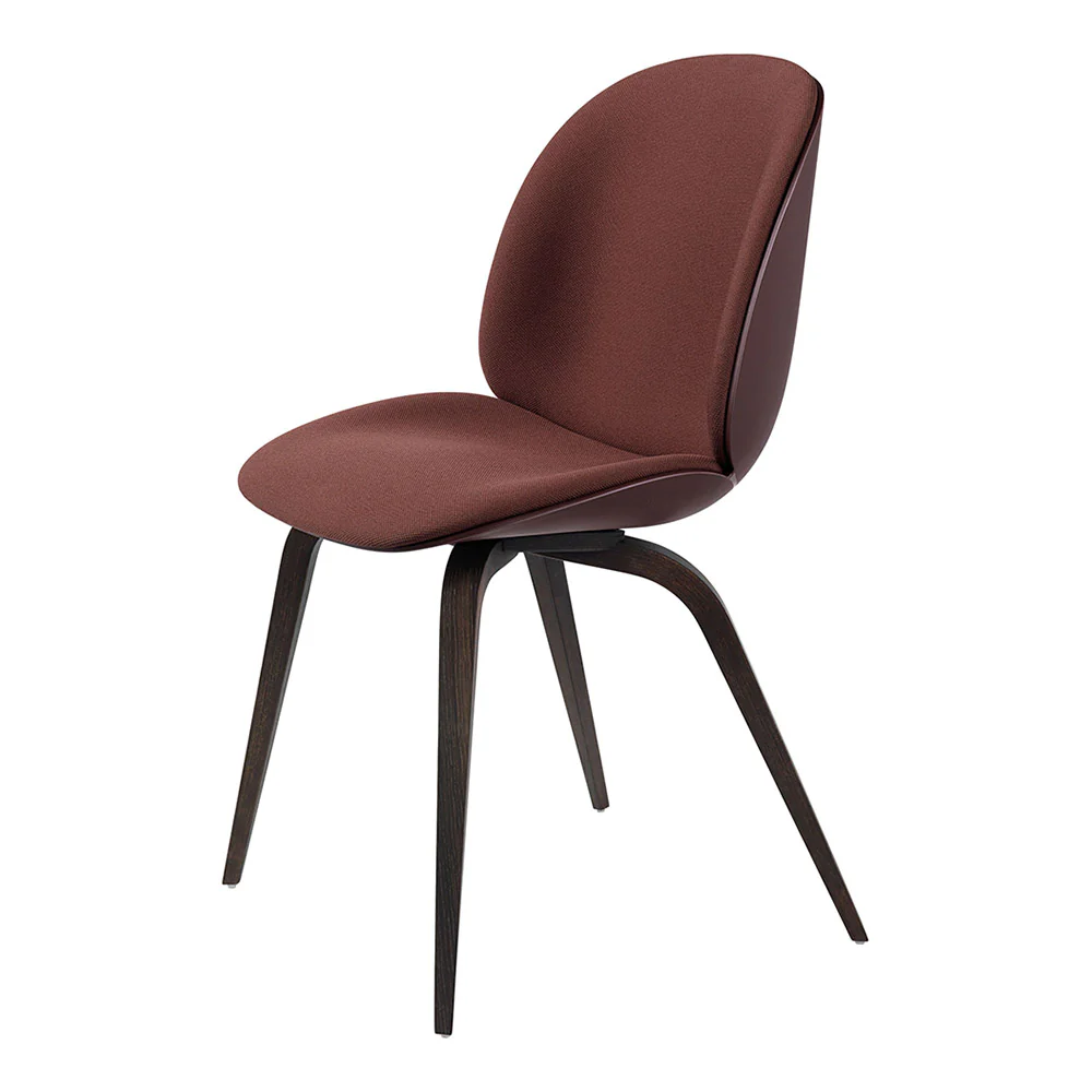 Beetle Front Upholstered Dining Chair - Wood Base - Image 3