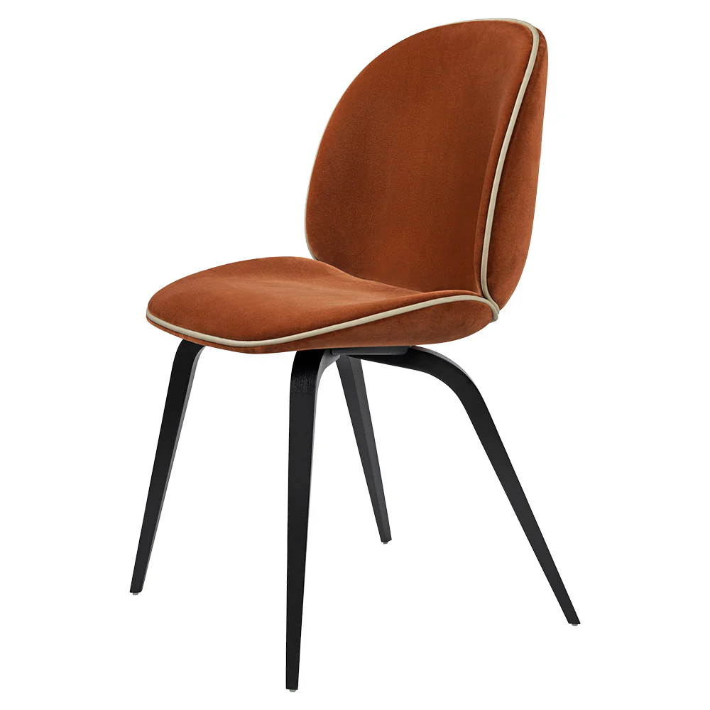 Beetle Fully Upholstered Dining Chair - Wood Base - Image 3