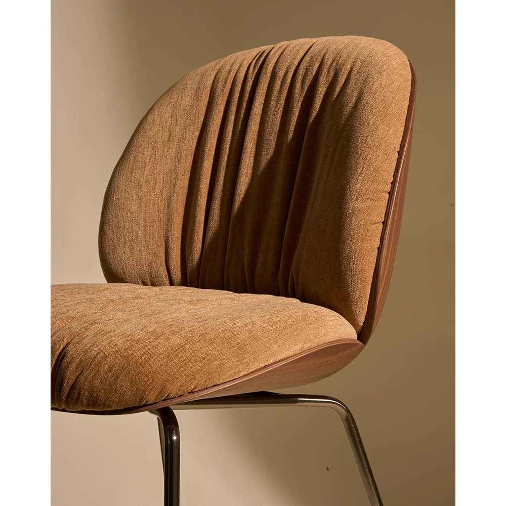 Beetle Soft Front Upholstered Bar Counter Chair - Veneer Shell, Conic Base - Image 5