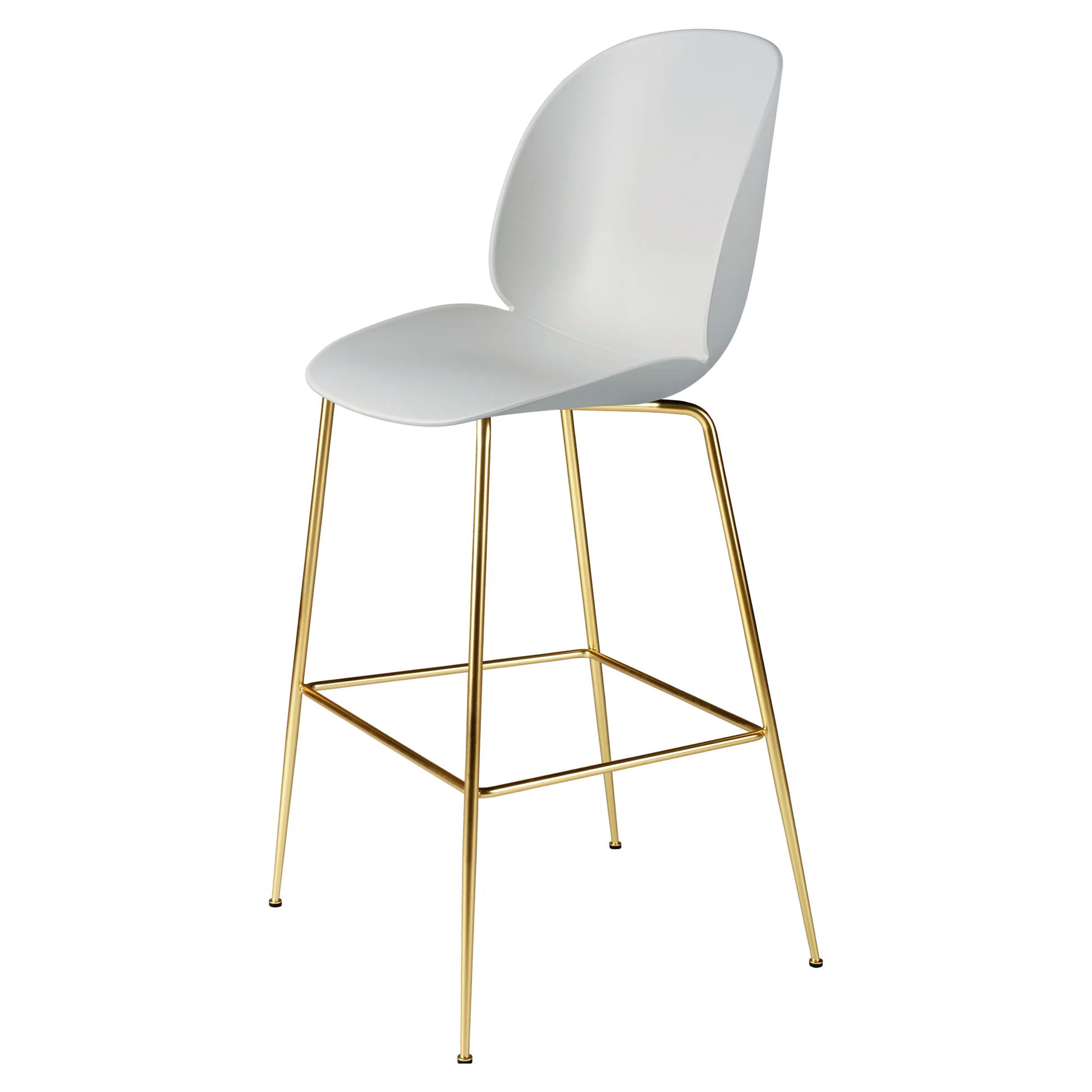 Beetle Unupholstered Bar Chair - Lunar Gray, Brass Semi Matte Base