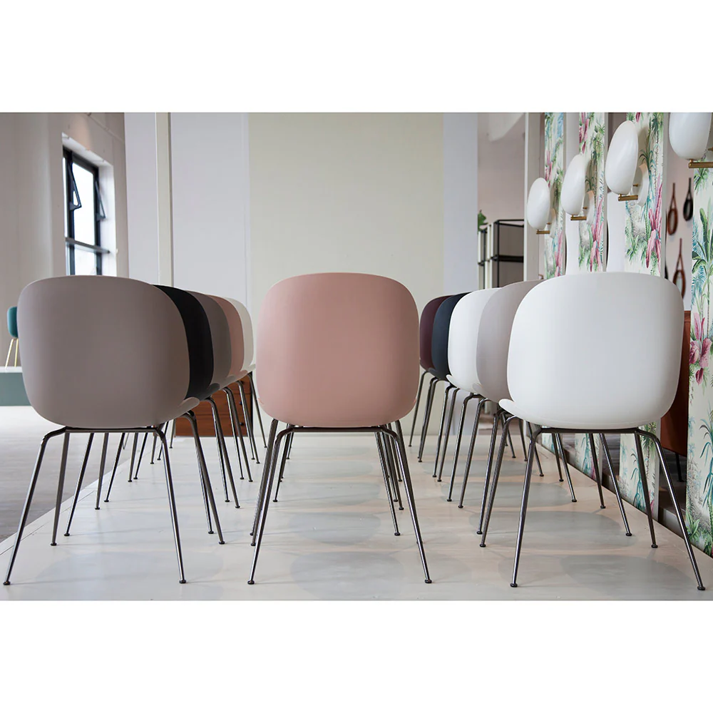 Beetle Unupholstered Dining Chair - Black, Black Chrome Base - Image 5