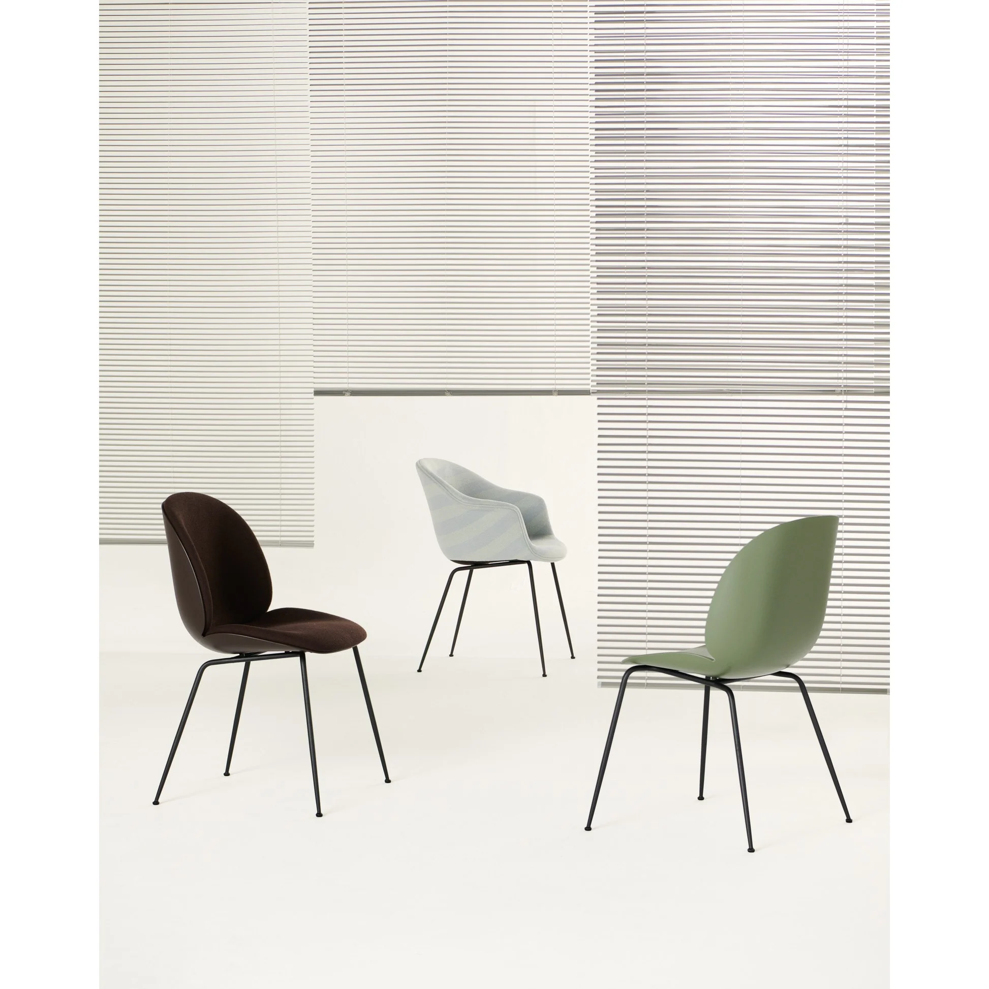 Beetle Unupholstered Dining Chair - Fern Green, Antique Brass Base - Image 2