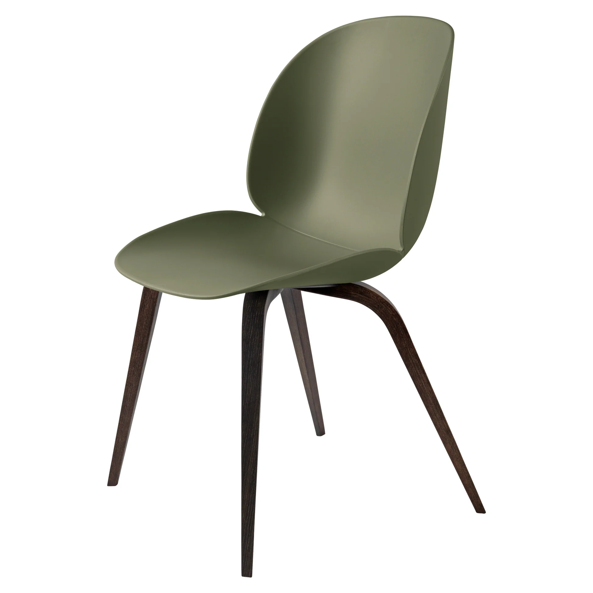 Beetle Unupholstered Dining Chair - Fern Green, Smoked Oak Matte Lacquered