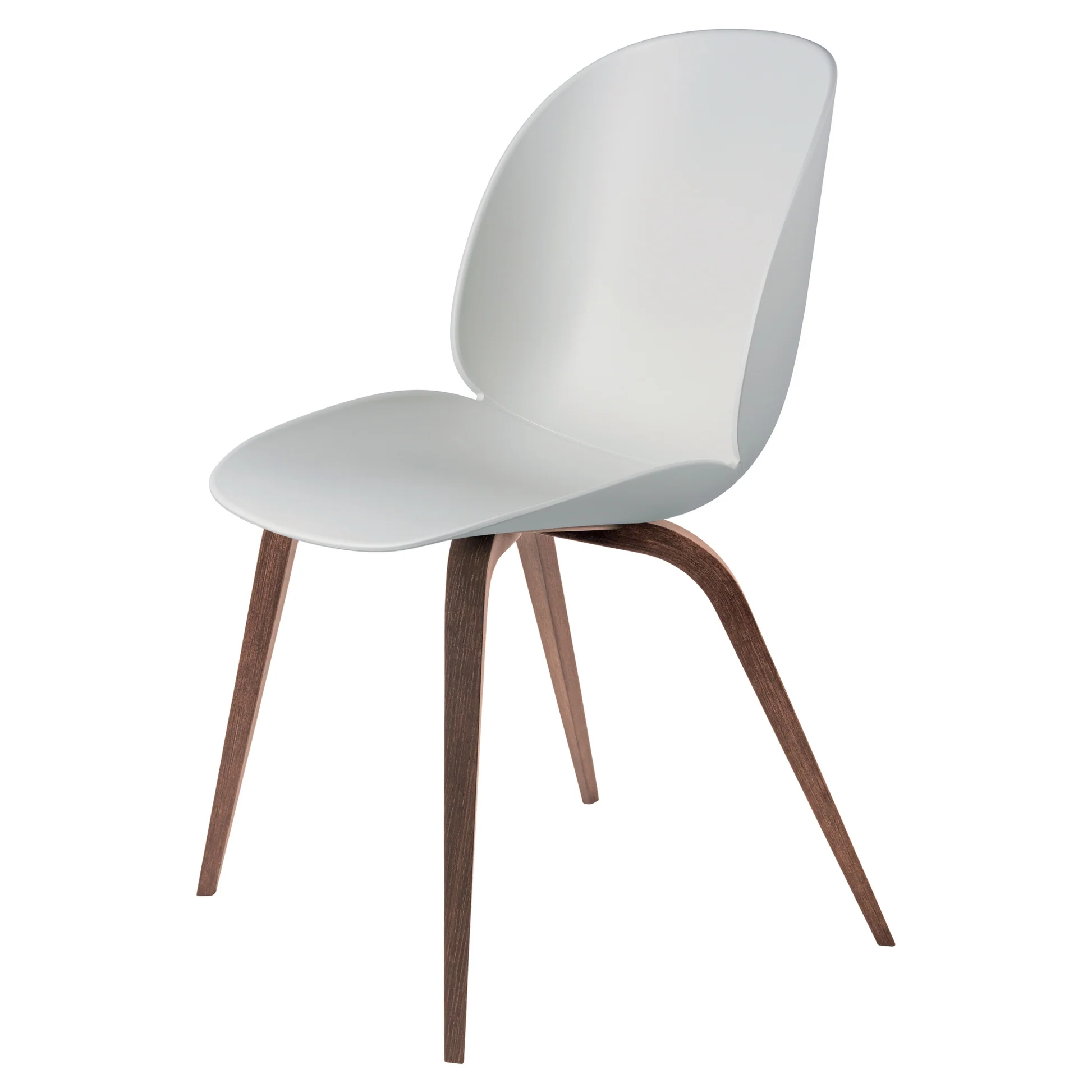 Beetle Unupholstered Dining Chair - Lunar Gray, American Walnut Matte Lacquered Base