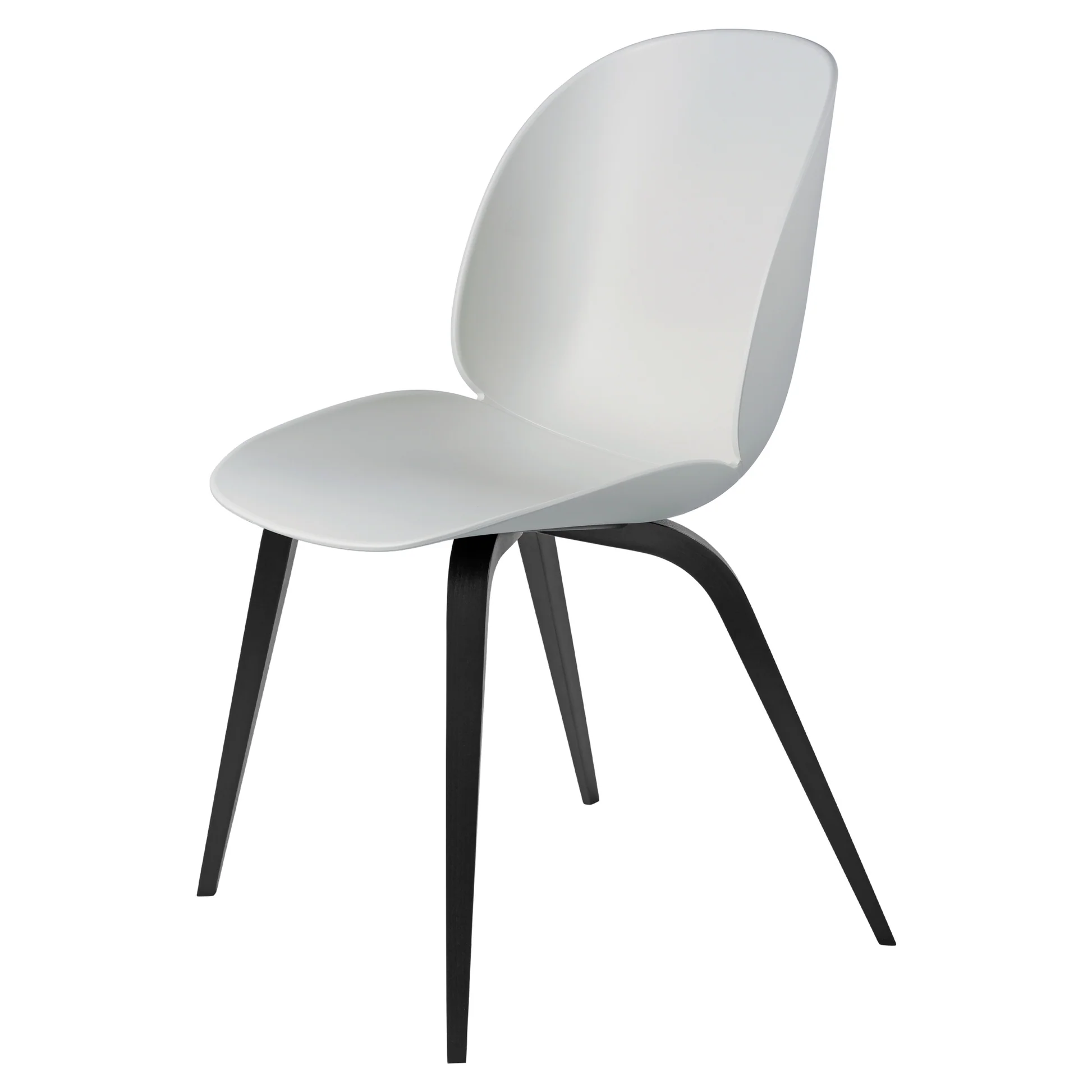 Beetle Unupholstered Dining Chair - Lunar Gray, Black Stained Beech Semi Matte Lacquered Base