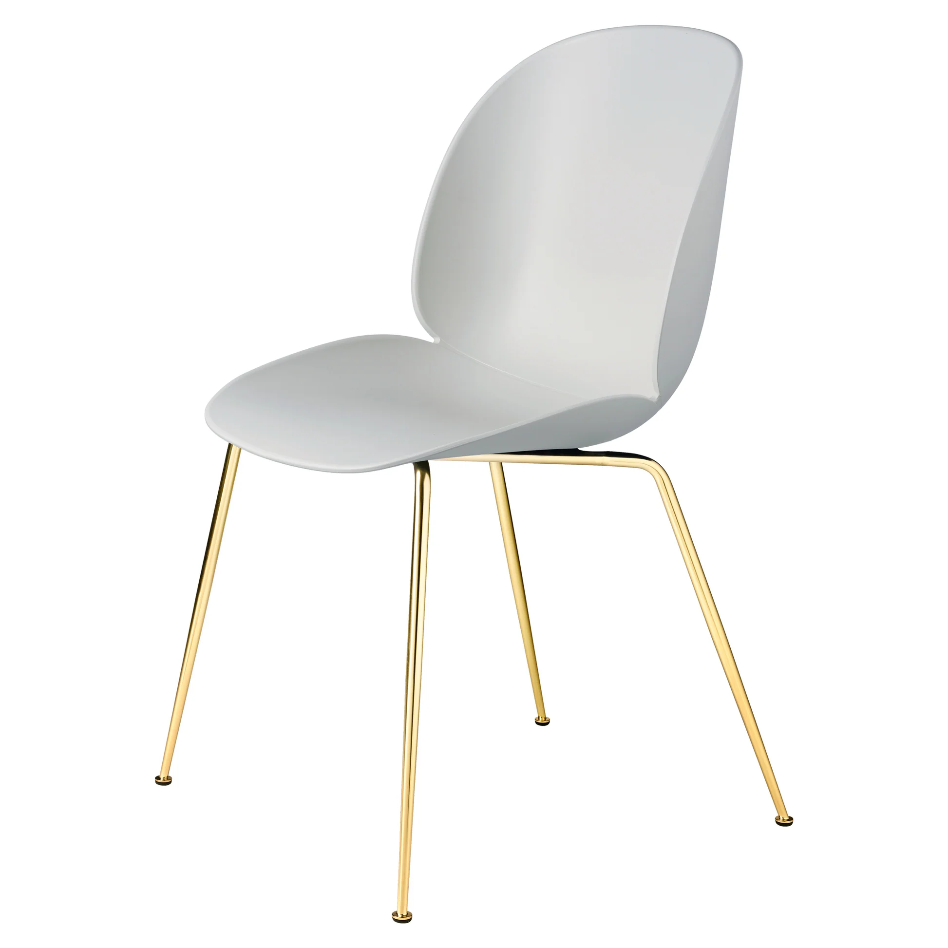 Beetle Unupholstered Dining Chair - Lunar Gray, Brass Semi Matte Base