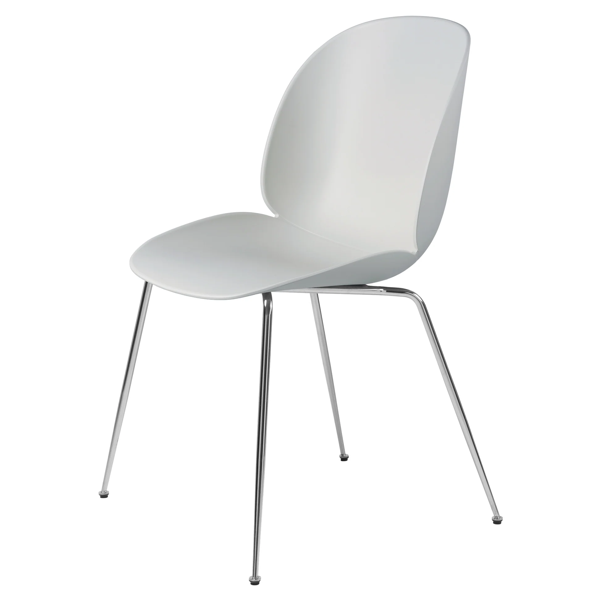 Beetle Unupholstered Dining Chair - Lunar Gray, Chrome Base