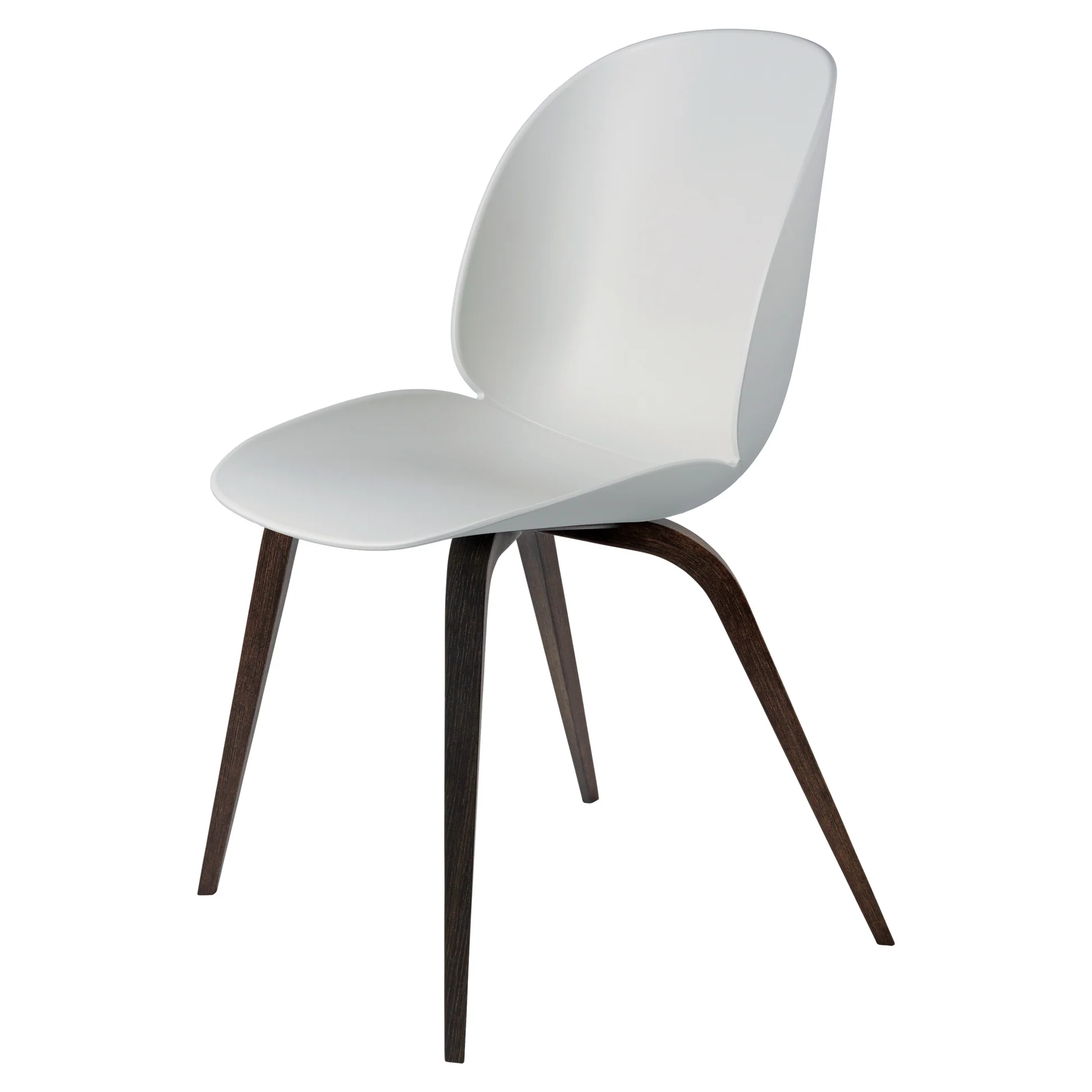 Beetle Unupholstered Dining Chair - Lunar Gray, Smoked Oak Matte Lacquered Base
