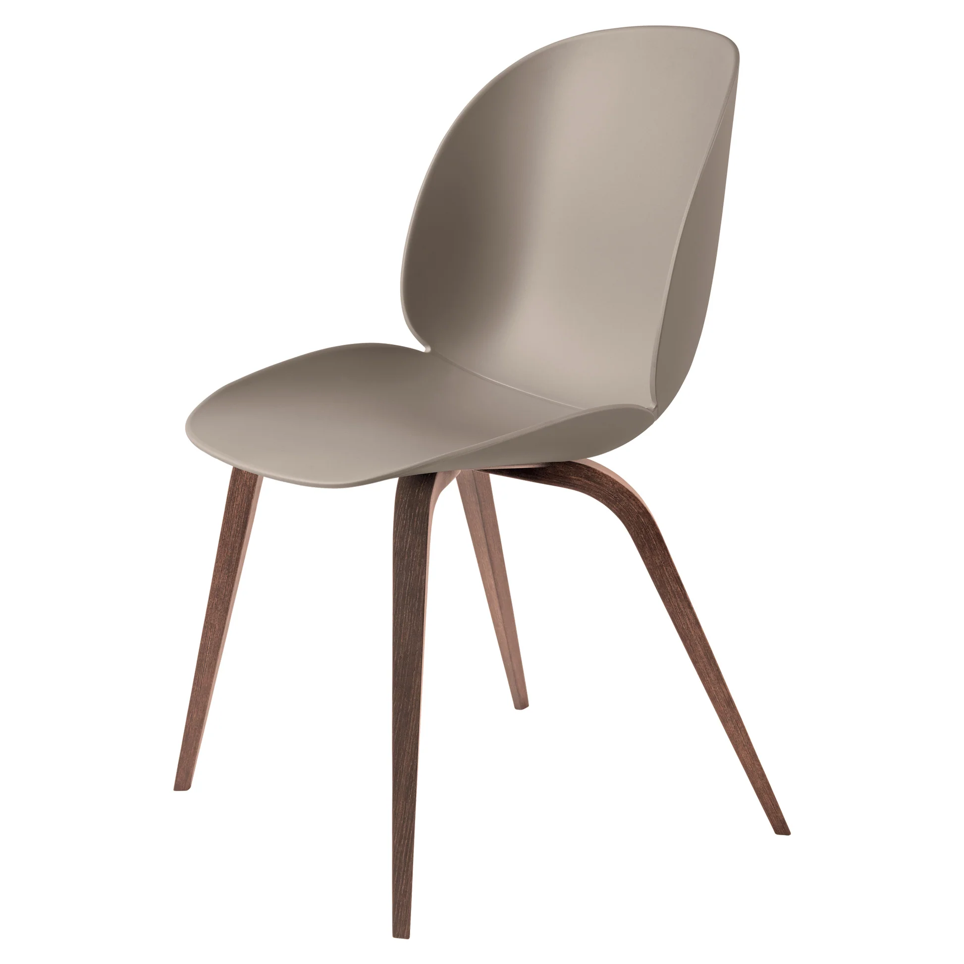 Beetle Unupholstered Dining Chair - New Beige, American Walnut Base