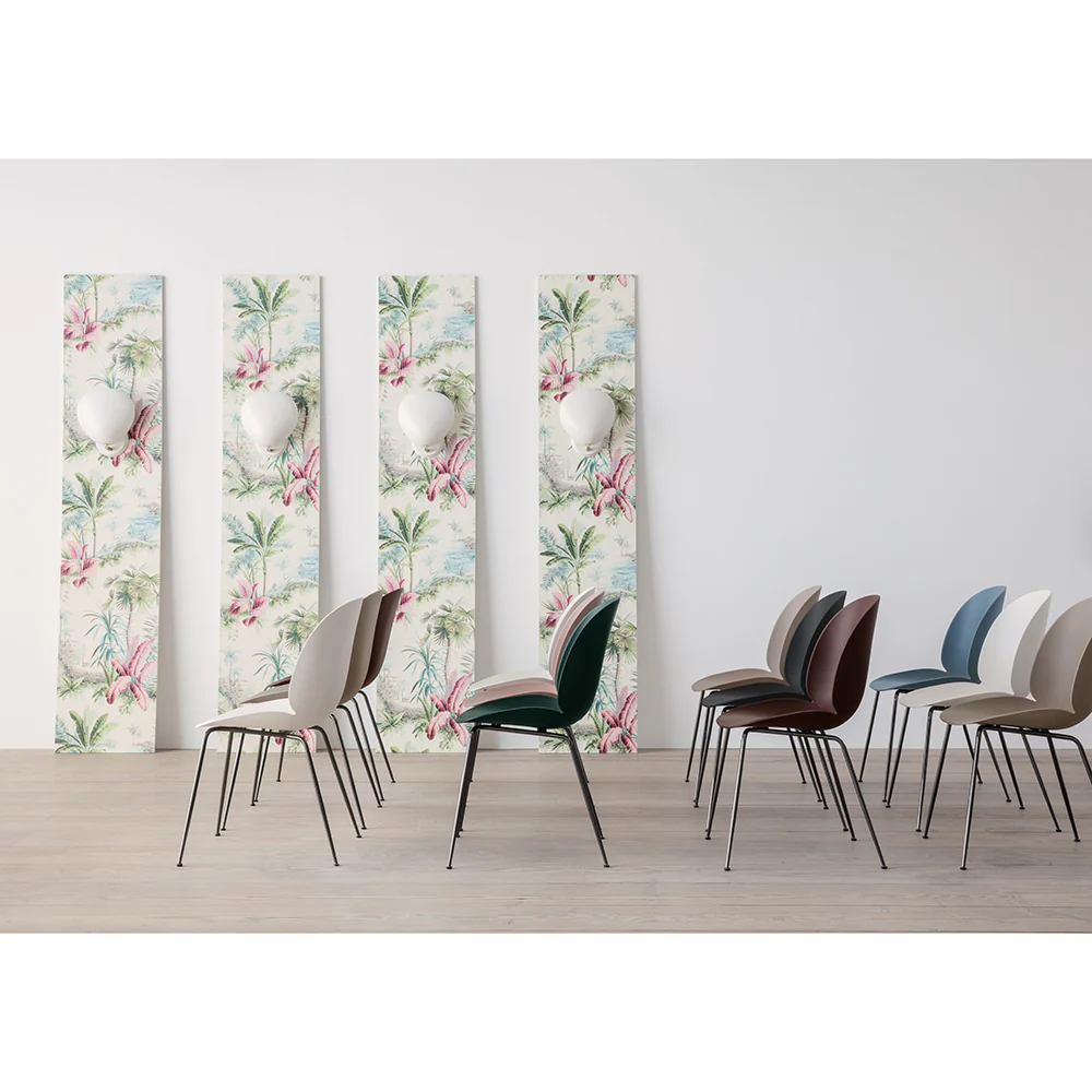 Beetle Unupholstered Dining Chair - Sweet Pink, Antique Brass Base - Image 2