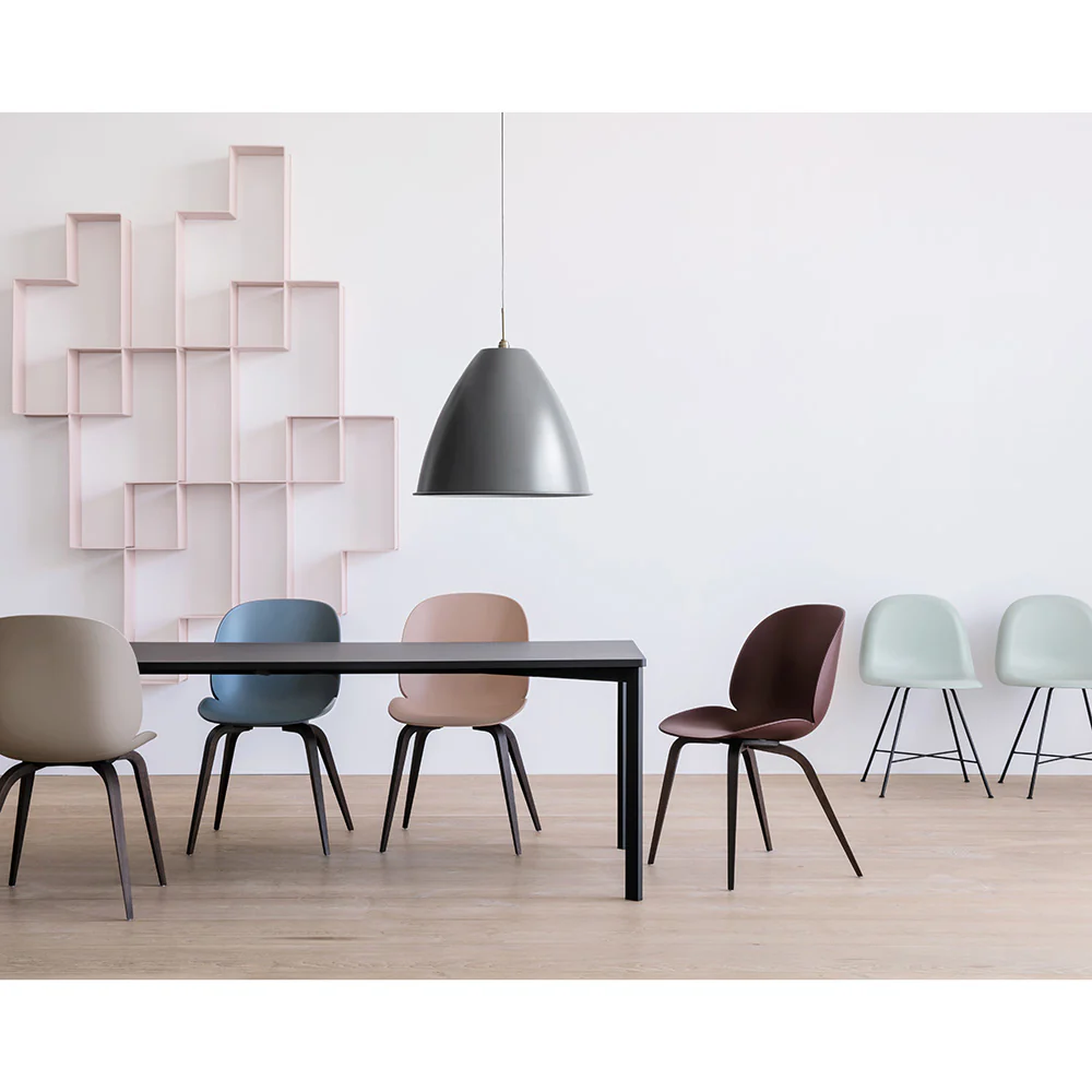 Beetle Unupholstered Dining Chair - Sweet Pink, Smoked Oak Base - Image 4