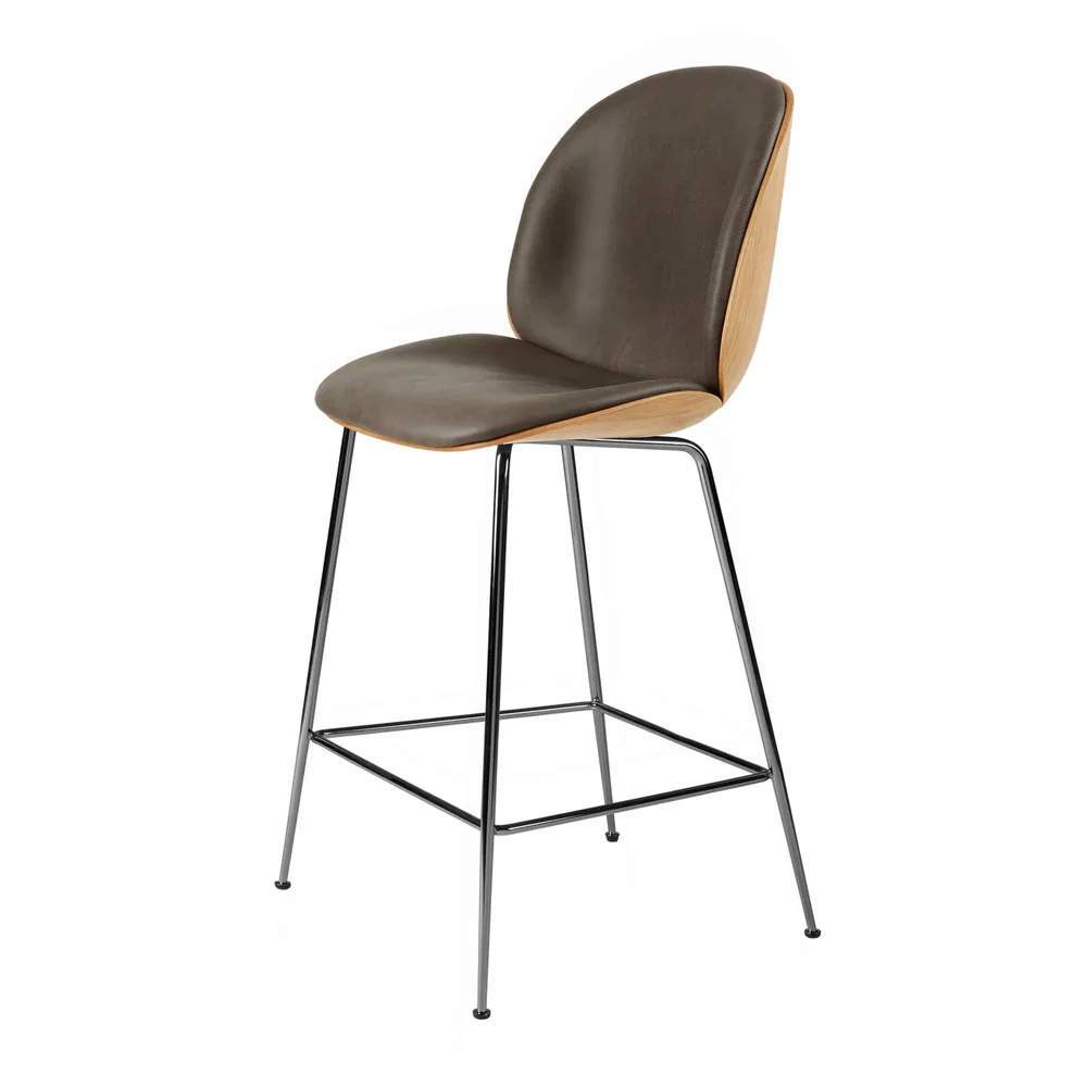 Beetle Veneer Shell Bar Counter Chair - Image 2