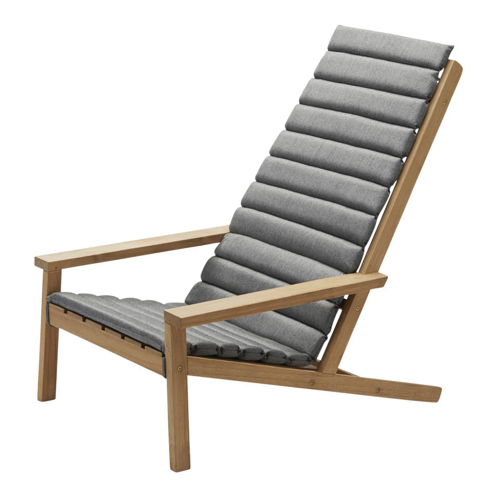 Between Lines Outdoor Deck Chair Cushion - Ash