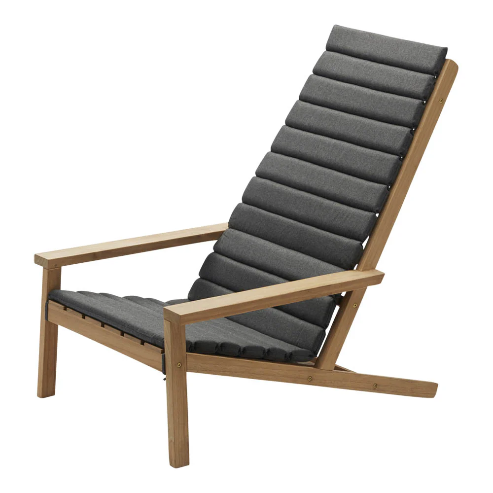 Between Lines Outdoor Deck Chair Cushion - Charcoal