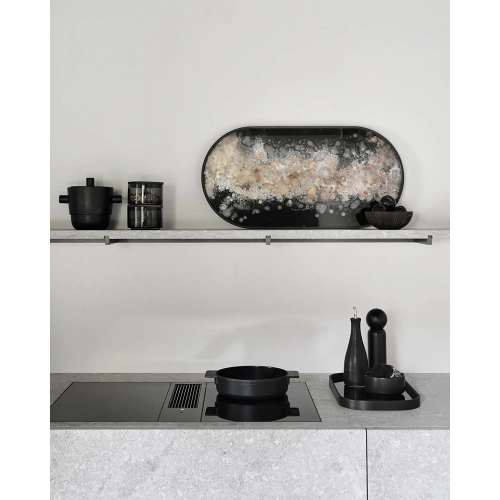 Black Organic Glass Tray - Oblong, Medium - Image 5